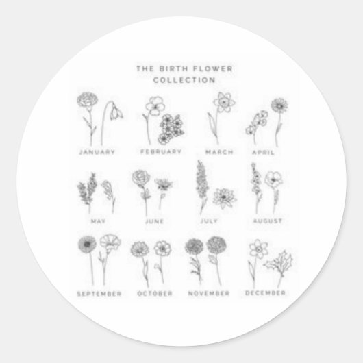 Sticker Rond pegatina con la flor de cada mes (Devant)