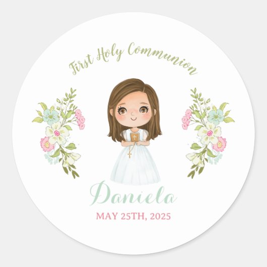 Sticker Rond Pegatina DANIELA Primera comunión (Devant)