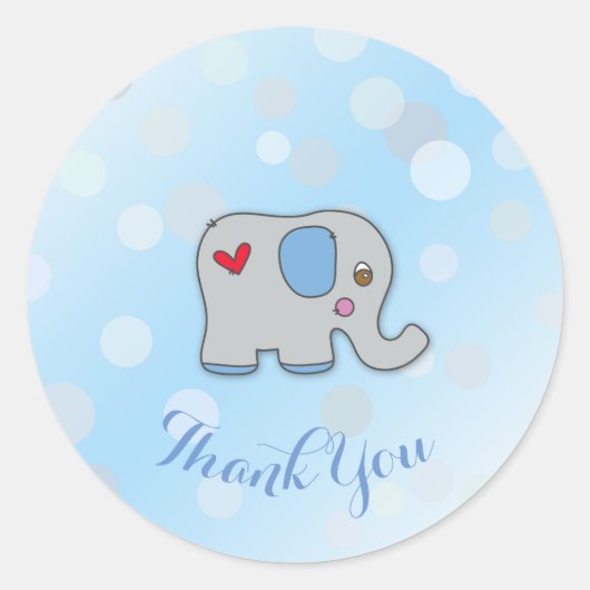 Sticker Rond Pegatina - Gracias - Elefante Bebé (Devant)