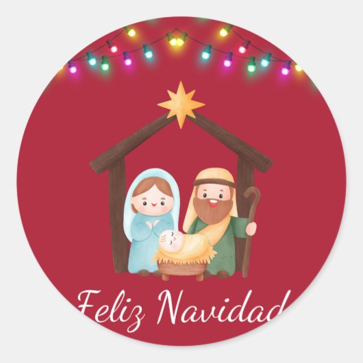 Sticker Rond Pegatina nacimiento navidad (Devant)
