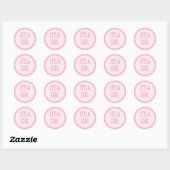 Sticker Rond Pegatina para Baby Shower para niña (Feuille)