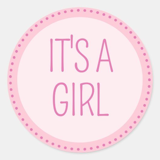 Sticker Rond Pegatina para Baby Shower para niña (Devant)