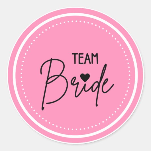 Sticker Rond Pegatina para despedida de soltera Team Bride (Devant)
