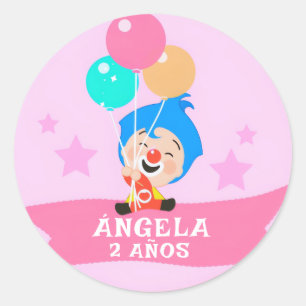 Sticker Rond Pegatina   Pegatina Payasito Plim,