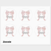 Sticker Rond Pegatina Pink Bow Girl First Birthday (Feuille)