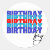 Sticker Rond Pegatina Rectangular Happy birthday boy. Celebrati (Devant)