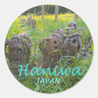 Sticker Rond Pegatina redonda Haniwa japonés de Osaka