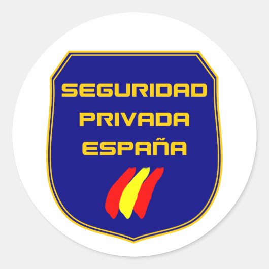 Sticker Rond Pegatina Seguridad Privada España Placa Azul (Devant)