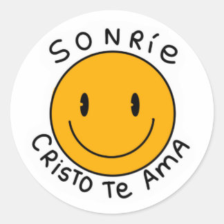 Sticker Rond pegatina sonríe Cristo te ama