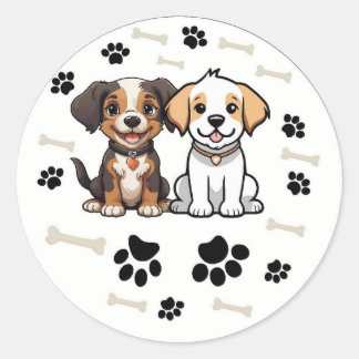 Sticker Rond Pegatina/Stickers redondo Diseño Perritos