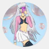 Sticker Rond Pegatinas chica fashion (Devant)