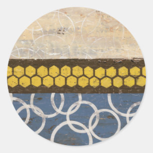 Sticker Rond Peigne de miel Abstrait I