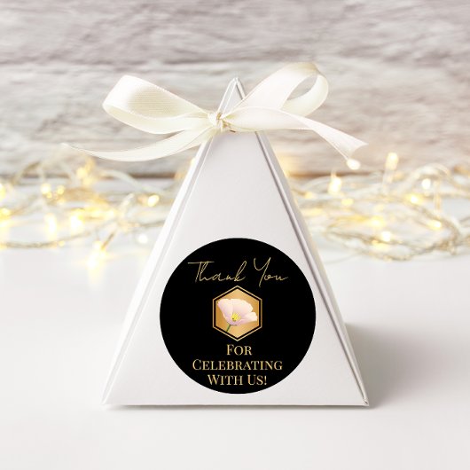 Sticker Rond Peigne De Miel Et Floral