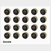 Sticker Rond Peigne en or moderne simple (Feuille)