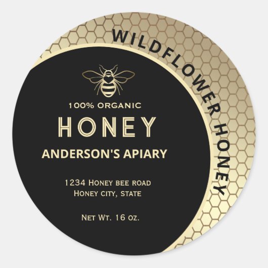 Sticker Rond Peigne en or moderne simple (Devant)