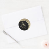 Sticker Rond Peigne en or moderne simple (Enveloppe)