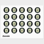 Sticker Rond Peignez-Moi Vert Et Appelez-Moi Une Boulette (Feuille)