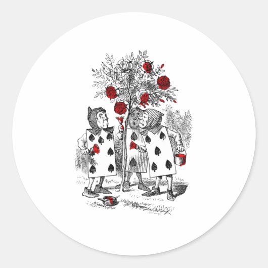 Sticker Rond Peindre le rouge Rose (Devant)