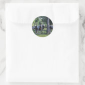 Sticker Rond Peindre les chevaux dans les arbres (Sac)