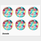 Sticker Rond Peindre Merci d'anniversaire (Feuille)