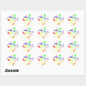Sticker Rond Peindre splash art abstrait coloré (Feuille)