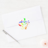 Sticker Rond Peindre splash art abstrait coloré (Enveloppe)