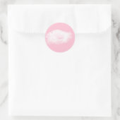 Sticker Rond Peine blanche rose douce - Floral (Sac)