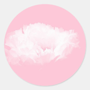 Sticker Rond Peine blanche rose douce - Floral