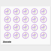 Sticker Rond Peint Pony Purple et Carousel Or (Feuille)