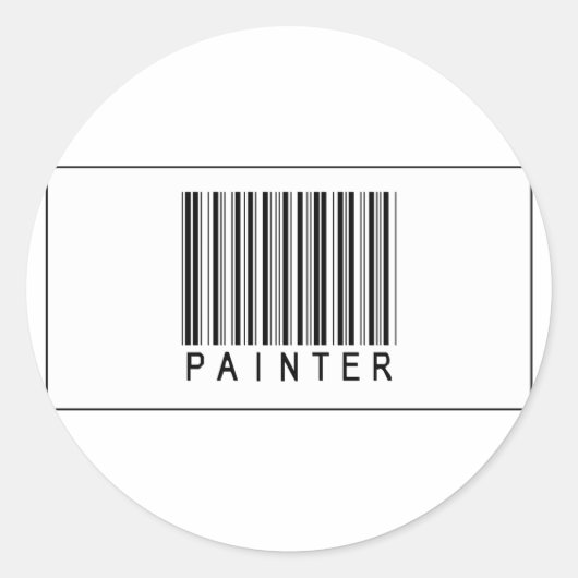 Sticker Rond Peintre à code barre (Devant)