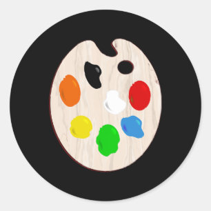 Sticker Rond Peintre Artiste Peinture Palette Halloween Costume