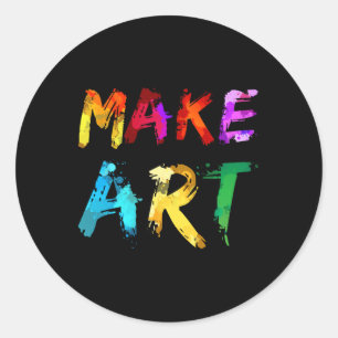 Sticker Rond Peintre d'art Artiste Enseignant Cadeau artistique
