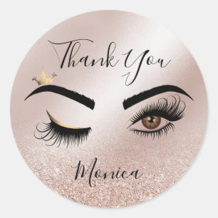 Sticker Rond Peintre de maquillage Wink Eye Brown Eye Beauté Sa