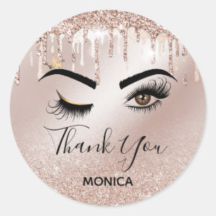 Sticker Rond Peintre de maquillage Wink Eye Brown Eye Beauté Sa
