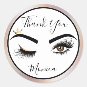 Sticker Rond Peintre de maquillage Wink Eye Brown Eye Beauté Sa