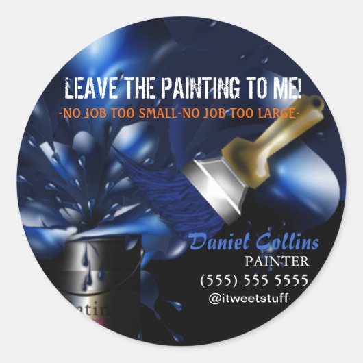 Sticker Rond Peintres Peinture Promo Entreprise (Devant)