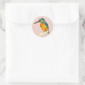 Sticker Rond Peinture à l'aquarelle Kingfisher Bird (Sac)