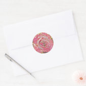 Sticker Rond Peinture à l'aquarelle rose (Enveloppe)