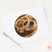 Sticker Rond Peinture à l'huile Romantique Mariage d'or (Enveloppe)