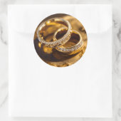 Sticker Rond Peinture à l'huile Romantique Mariage d'or (Sac)