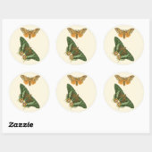 Sticker Rond Peinture à papillon légèrement frontière (Feuille)