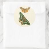 Sticker Rond Peinture à papillon légèrement frontière (Sac)