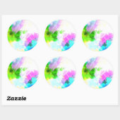 Sticker Rond peinture Abstraite à l'aquarelle (Feuille)
