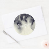 Sticker Rond peinture Abstraite à l'encre sur la texture du pap (Enveloppe)