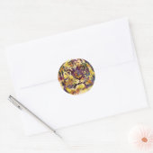 Sticker Rond Peinture Abstraite de Lion (Enveloppe)