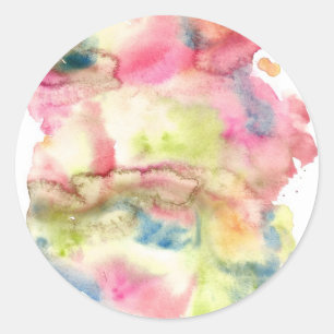 Sticker Rond Peinture abstraite de main d'art d'aquarelle sur