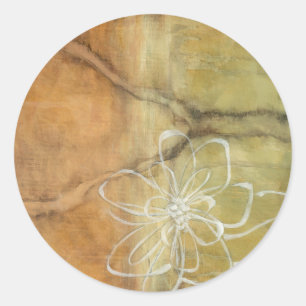 Sticker Rond Peinture Abstraite en silhouette sur Arrière - pla