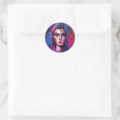 Sticker Rond Peinture Abstraite unique colorée (Sac)