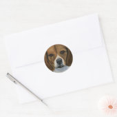 Sticker Rond Peinture beagle - Art de race de chien (Enveloppe)
