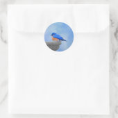 Sticker Rond Peinture Bluebird - Art original pour oiseaux (Sac)